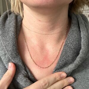 14k yellow gold paperclip necklace